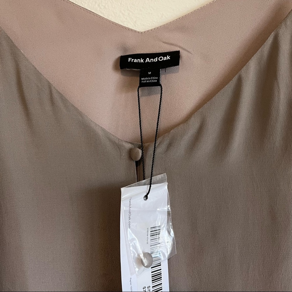 NWT Frank and Oak Silk Blend Button-Accented Tank Top | Size Medium - Picture 3 of 6